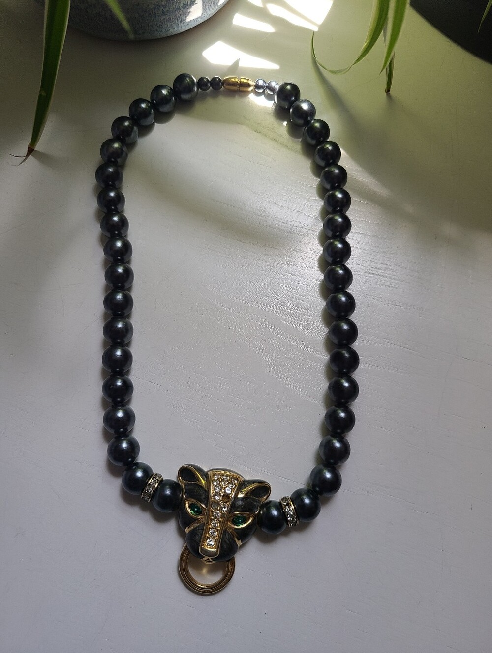 VTG KJL Kenneth Jay Lane For Avon Duchess Of Windsor Panther Necklace READ